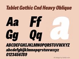 Example font Tablet Gothic Cnd #1